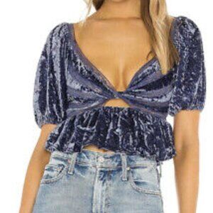 FREE PEOPLE YOURS TRULY VELVET TOP